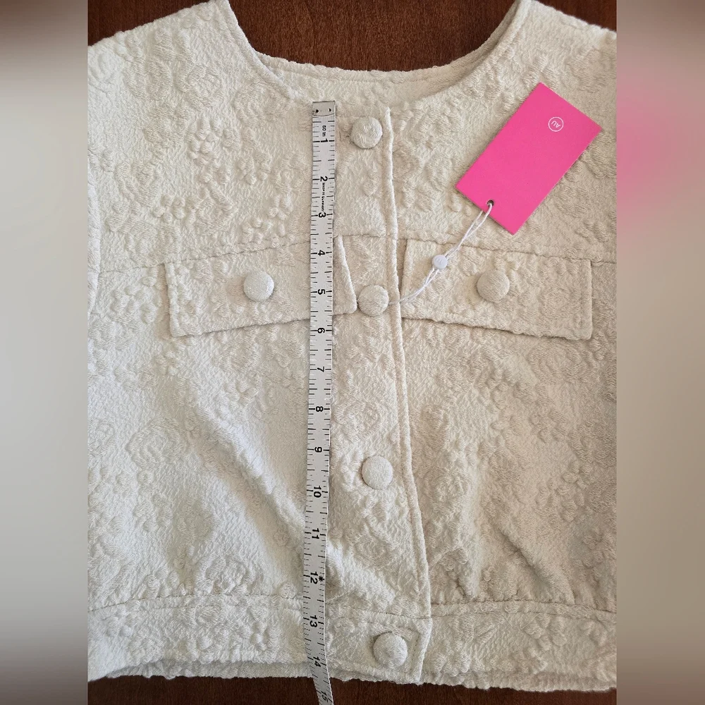 NEW Amanda Uprichard - Off-white Bello Jacket in Muslin | Size Medium - Picture 11 of 16